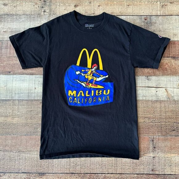 Champion Other - Champion Small Black Malibu California T Shirt Ronald McDonald Surfing Graphic